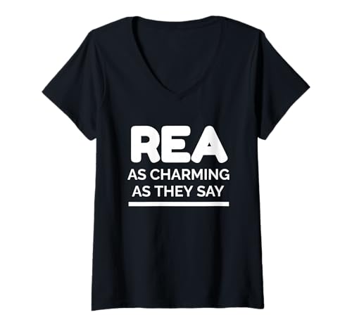 Damen Fun Saying: REA - As Charming As They Say T-Shirt mit V-Ausschnitt Damen Fun Saying: REA - As Charming As They Say T-Shirt mit V-Ausschnitt von Funny REA Quote Gift Ideas