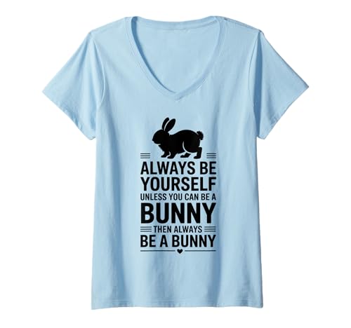 Damen Sei EIN Hase T-Shirt mit V-Ausschnitt Damen Sei EIN Hase T-Shirt mit V-Ausschnitt von Funny Rabbit Cool Bunnies Design