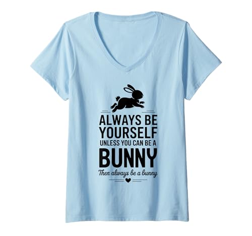 Damen Sei EIN Hase T-Shirt mit V-Ausschnitt Damen Sei EIN Hase T-Shirt mit V-Ausschnitt von Funny Rabbit Cool Bunnies Designs