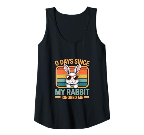 Damen 0 Tage, seit mein Hase mich ignoriert hat Rabbit Lover Tank Top von Funny Rabbit Shirts For Men Women Gift