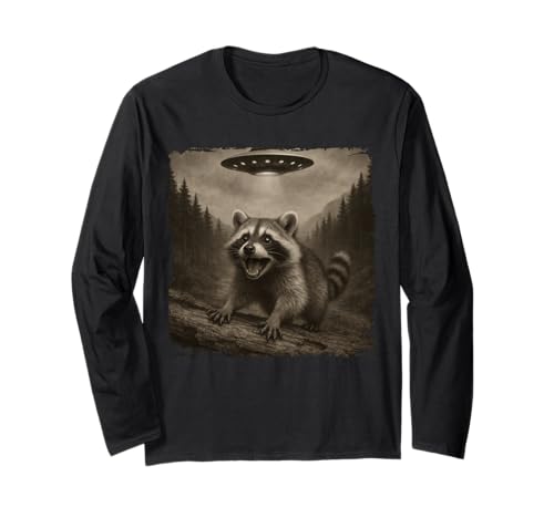Lustiger Waschbär Ausweicht Alien UFO Tier Meme Männer Frauen Kinder Langarmshirt Lustiger Waschbär Ausweicht Alien UFO Tier Meme Männer Frauen Kinder Langarmshirt von Funny Raccoon Evades UFO Vintage Animal Meme