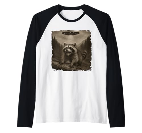 Lustiger Waschbär Ausweicht Alien UFO Tier Meme Männer Frauen Kinder Raglan Lustiger Waschbär Ausweicht Alien UFO Tier Meme Männer Frauen Kinder Raglan von Funny Raccoon Evades UFO Vintage Animal Meme