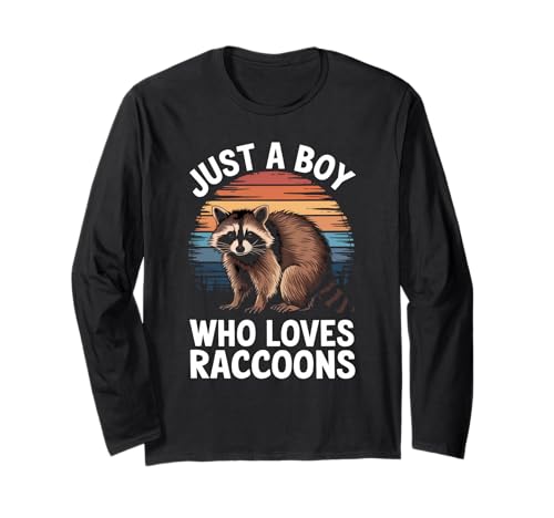Nur EIN Junge, der Waschbären liebt Tierliebhaber Waschbären für Kinder Langarmshirt von Funny Raccoon Lover Clothing