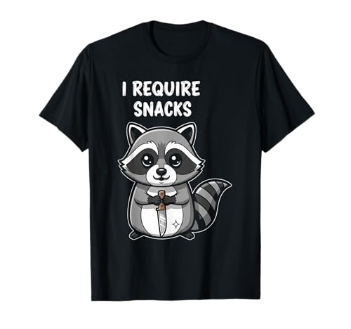 I Require Snacks Lustige Waschbär-Snacks Süße Männer aus Tierliebe T-Shirt von Funny Raccoon Lovers Sarcastic Quote Meme