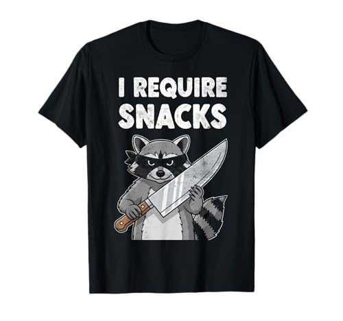 I Require Snacks Lustige Waschbär-Snacks Süße Männer aus Tierliebe T-Shirt I Require Snacks Lustige Waschbär-Snacks Süße Männer aus Tierliebe T-Shirt von Funny Raccoon Lovers Sarcastic Quote Meme