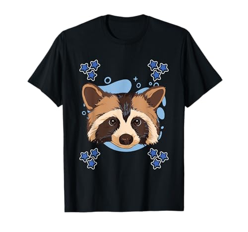 Herren Waschbär Zeichnung Sterne Jungen Waschbär T-Shirt Herren Waschbär Zeichnung Sterne Jungen Waschbär T-Shirt von Funny Raccoon Merch for Boys & Men
