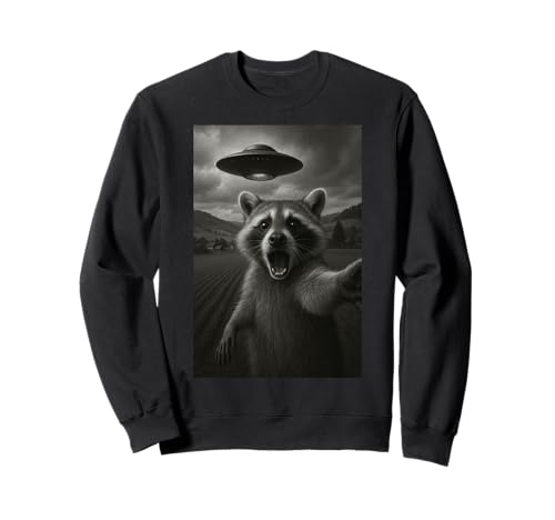 Waschbär Selfie mit Alien UFO für Jungen, Männer, Frauen, Kinder Sweatshirt Waschbär Selfie mit Alien UFO für Jungen, Männer, Frauen, Kinder Sweatshirt von Funny Raccoon Selfie Graphic Tees Apparel
