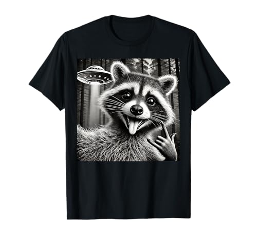 Lustiges Waschbär Rock Selfie mit UFO Alien Meme Männer Frauen Kinder T-Shirt Lustiges Waschbär Rock Selfie mit UFO Alien Meme Männer Frauen Kinder T-Shirt von Funny Raccoon Selfie Meme Tee