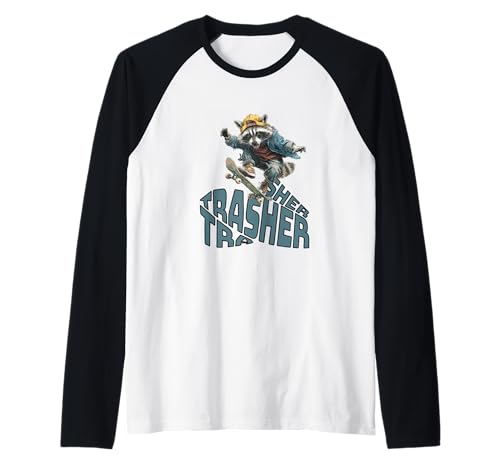 Funny Skater Raccoon Trasher Skateboard Men Women Kids Raglan Funny Skater Raccoon Trasher Skateboard Men Women Kids Raglan von Funny Raccoon Trasher Skateboard