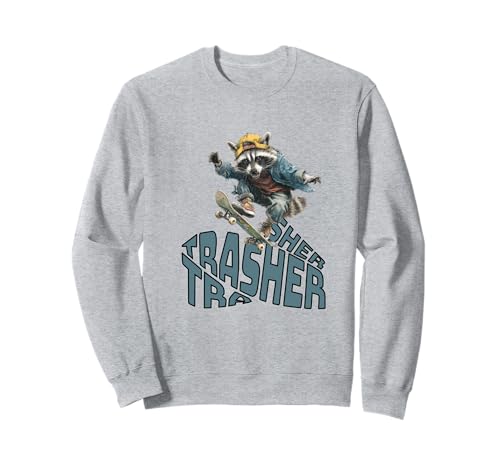 Funny Skater Raccoon Trasher Skateboard Men Women Kids Sweatshirt Funny Skater Raccoon Trasher Skateboard Men Women Kids Sweatshirt von Funny Raccoon Trasher Skateboard