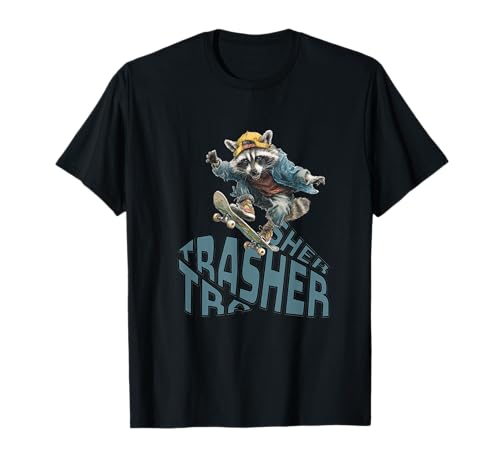 Funny Skater Raccoon Trasher Skateboard Men Women Kids T-Shirt Funny Skater Raccoon Trasher Skateboard Men Women Kids T-Shirt von Funny Raccoon Trasher Skateboard
