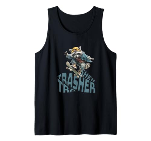 Funny Skater Raccoon Trasher Skateboard Men Women Kids Tank Top Funny Skater Raccoon Trasher Skateboard Men Women Kids Tank Top von Funny Raccoon Trasher Skateboard