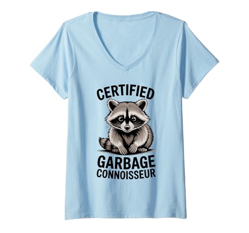 Damen Lustiger Waschbär Meme Humor Vintage Opossum Fun Garbage Trash T-Shirt mit V-Ausschnitt Damen Lustiger Waschbär Meme Humor Vintage Opossum Fun Garbage Trash T-Shirt mit V-Ausschnitt von Funny Raccoon Unhinged Meme Gifts Men Women Kids