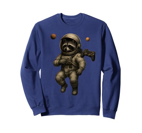 Waschbär Astronaut im Weltraum spielt Videospiele Männer Frauen Kind Sweatshirt Waschbär Astronaut im Weltraum spielt Videospiele Männer Frauen Kind Sweatshirt von Funny Raccoon Video Games Apparel For Kids Boys