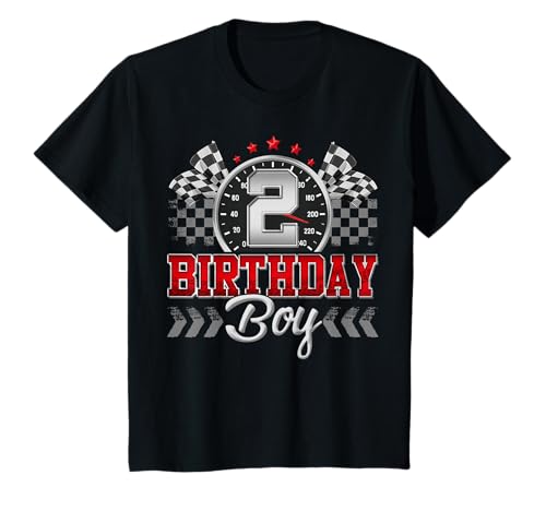 Kinder Zwei 2 Jahre alte Rennwagen für Jungen zum 2. Geburtstag, 2 Jahre, Boxencrew T-Shirt Kinder Zwei 2 Jahre alte Rennwagen für Jungen zum 2. Geburtstag, 2 Jahre, Boxencrew T-Shirt von Funny Racing Birthday Gift For Boys