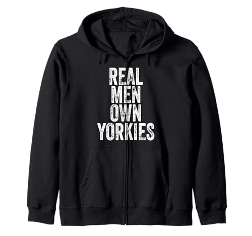 Real Men Own Yorkies Shirt Father's Day Yorkie Dad Kapuzenjacke von Funny Real Men Own Yorkies Shirts