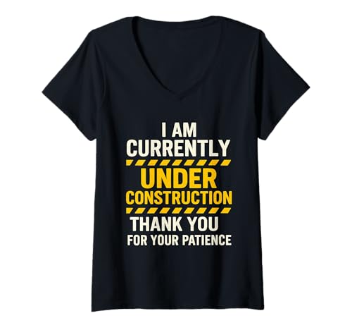 Damen Currently Under Construction Get Well Soon T-Shirt mit V-Ausschnitt Damen Currently Under Construction Get Well Soon T-Shirt mit V-Ausschnitt von Funny Recovery Humor Patience Tees