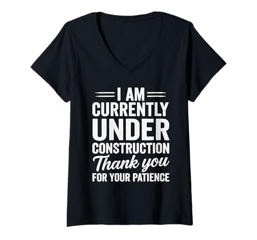 Damen Currently Under Construction Get Well Soon T-Shirt mit V-Ausschnitt Damen Currently Under Construction Get Well Soon T-Shirt mit V-Ausschnitt von Funny Recovery Humor Patience Tees