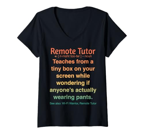 Damen Lustiger Fernlehrer Online-Unterricht T-Shirt mit V-Ausschnitt Damen Lustiger Fernlehrer Online-Unterricht T-Shirt mit V-Ausschnitt von Funny Remote Tutor Gifts for Online Teaching