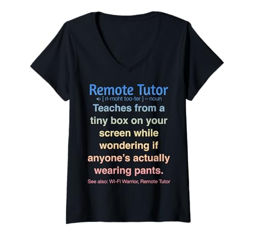 Damen Lustiger Fernlehrer Online-Unterricht T-Shirt mit V-Ausschnitt Damen Lustiger Fernlehrer Online-Unterricht T-Shirt mit V-Ausschnitt von Funny Remote Tutor Gifts for Online Teaching