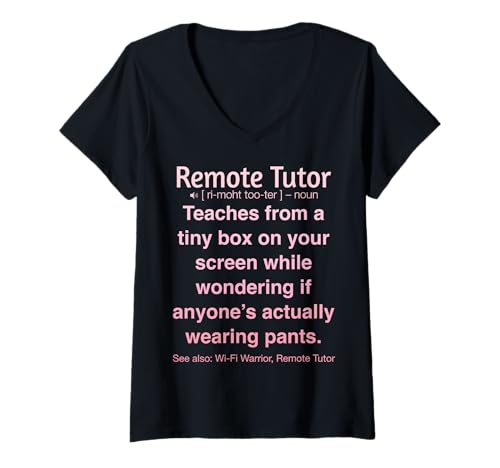 Damen Lustiger Fernlehrer Online-Unterricht T-Shirt mit V-Ausschnitt Damen Lustiger Fernlehrer Online-Unterricht T-Shirt mit V-Ausschnitt von Funny Remote Tutor Gifts for Online Teaching
