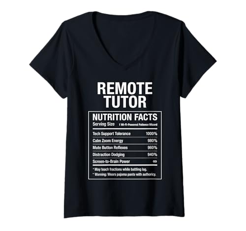 Damen Lustiger Fernlehrer Online-Unterricht T-Shirt mit V-Ausschnitt Damen Lustiger Fernlehrer Online-Unterricht T-Shirt mit V-Ausschnitt von Funny Remote Tutor Gifts & Tees