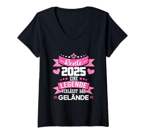 Damen Rente 2025 eine Legende verlässt das gelände Lustige Männer Frauen T-Shirt mit V-Ausschnitt Damen Rente 2025 eine Legende verlässt das gelände Lustige Männer Frauen T-Shirt mit V-Ausschnitt von Funny Retired 2025 retirement