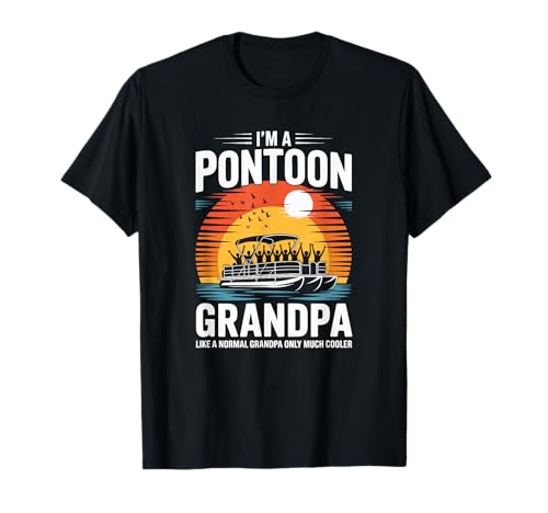Coole Ponton-Boot-Kunst für Opa Männer Bootfahren Pontonboot T-Shirt Coole Ponton-Boot-Kunst für Opa Männer Bootfahren Pontonboot T-Shirt von Funny Retired Pontoon Captain Boat Life Tee