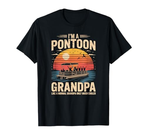 Coole Ponton-Boot-Kunst für Opa Männer Bootfahren Pontonboot T-Shirt von Funny Retired Pontoon Captain Boat Life Tee