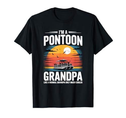 Coole Ponton-Boot-Kunst für Opa Männer Bootfahren Pontonboot T-Shirt von Funny Retired Pontoon Captain Boat Life Tee