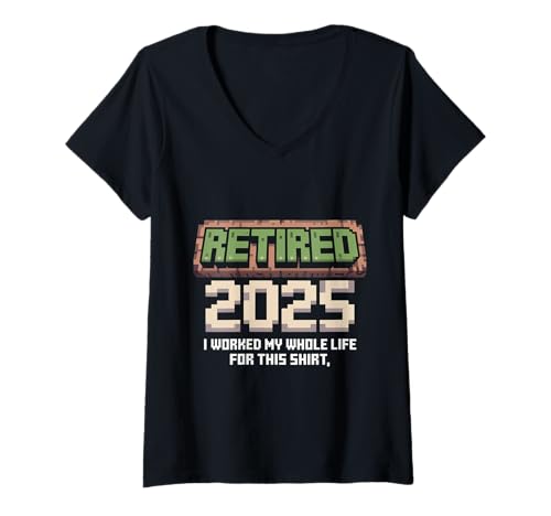 Damen Ruhestand 2025 Ich Habe Mein ganzes Leben lang für diesen T-Shirt mit V-Ausschnitt Damen Ruhestand 2025 Ich Habe Mein ganzes Leben lang für diesen T-Shirt mit V-Ausschnitt von Funny Retirement Gamer 2025
