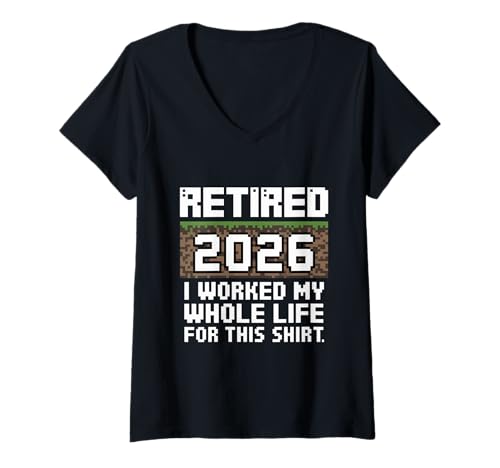 Damen Ruhestand 2026 Ich Habe Mein ganzes Leben lang für diesen T-Shirt mit V-Ausschnitt Damen Ruhestand 2026 Ich Habe Mein ganzes Leben lang für diesen T-Shirt mit V-Ausschnitt von Funny Retirement Gamer 2026