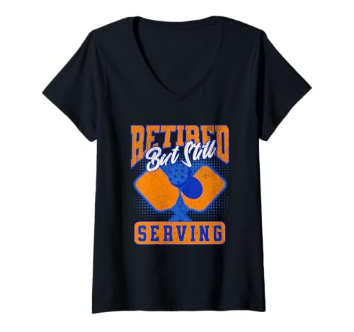 Damen Lustiger Ruhestand Pickle Ball Spieler Ruhestand Männer Pickleball T-Shirt mit V-Ausschnitt von Funny Retirement Pickleball Tee For Men Retiree