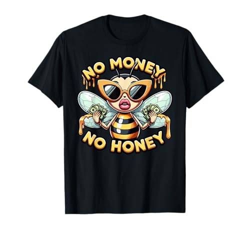 Funny Retro Bee Black Queen No Money No Honey Damen T-Shirt Funny Retro Bee Black Queen No Money No Honey Damen T-Shirt von Funny Retro Bee Black Queen, No Money No Honey