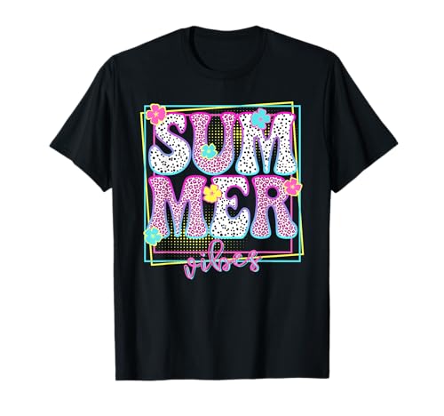 Retro Girl Mom Summer Vibes Ästhetische bunte Grafik T-Shirt von Funny Retro Designs USA Mom Dad