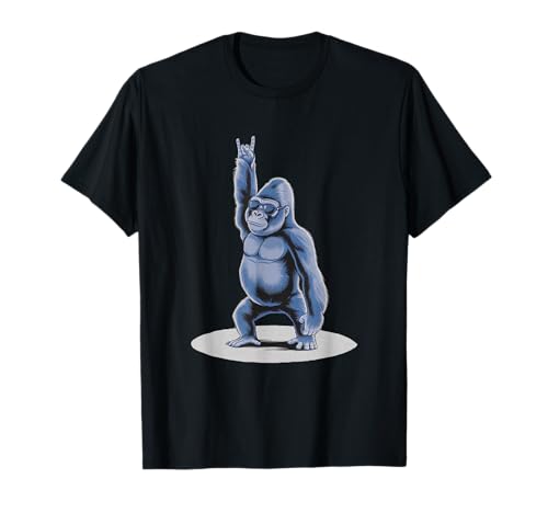 Retro Gorilla Rock Musik Herren Kinder Lustige Gorilla Sonnenbrille T-Shirt von Funny Retro Gorilla Rock Music