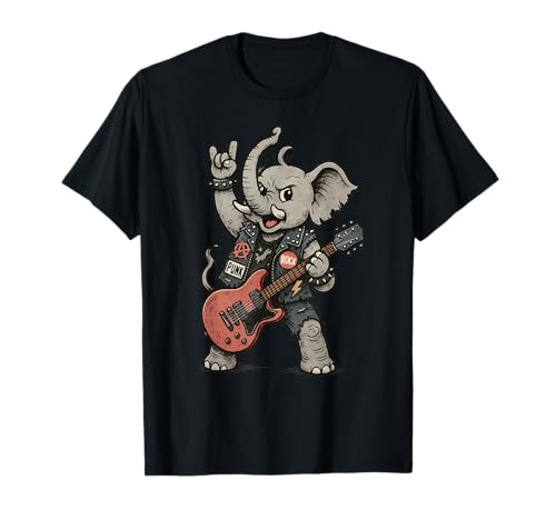 Vintage Old School Punk Rock Band Elefant Geschenk Männer Frauen T-Shirt Vintage Old School Punk Rock Band Elefant Geschenk Männer Frauen T-Shirt von Funny Retro Guitar Player Musician Birthday Party