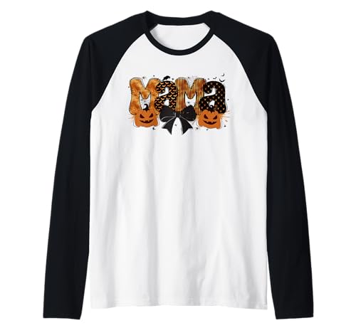 Retro Mama Kürbis Halloween Kokette Gruselige Mama Halloween Raglan Retro Mama Kürbis Halloween Kokette Gruselige Mama Halloween Raglan von Funny Retro Halloween Spooky Season