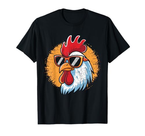 Vintage Hahn Huhn mit Sonnenbrille Lustig Farmer Men T-Shirt von Funny Retro Vintage Chicken With Sunglasses