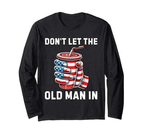 Lustige Vintage-Flagge Don't Let The Old Man In Retro-Amerikanische Flagge Langarmshirt von Funny Retro Vintage Don't let The Old Man In Gifts
