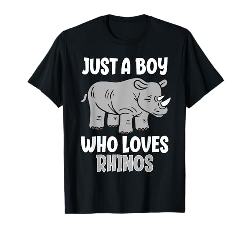 Just A Boy Who Loves Rhinos Future Zoologe T-Shirt Just A Boy Who Loves Rhinos Future Zoologe T-Shirt von Funny Rhino Lover Gifts for Animal Rights Activist