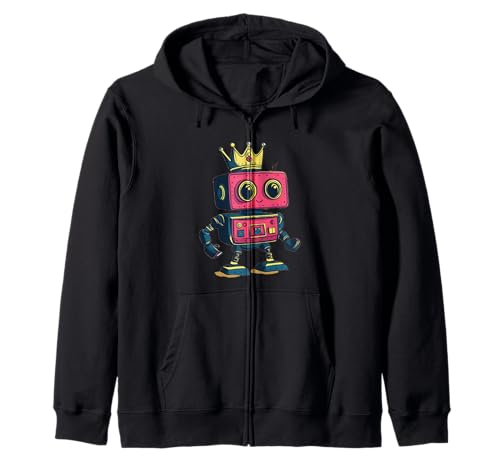 All Hail the Funny Crowned Robot für Erwachsene und Kinder Kapuzenjacke All Hail the Funny Crowned Robot für Erwachsene und Kinder Kapuzenjacke von Funny Robot King