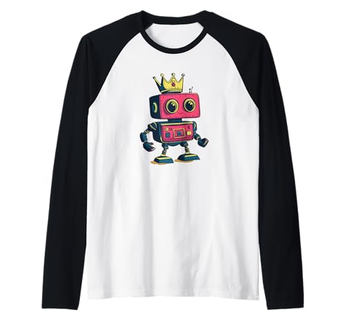 All Hail the Funny Crowned Robot für Erwachsene und Kinder Raglan All Hail the Funny Crowned Robot für Erwachsene und Kinder Raglan von Funny Robot King