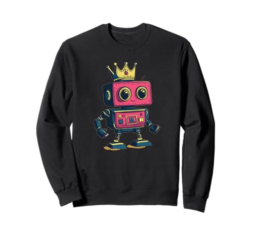 All Hail the Funny Crowned Robot für Erwachsene und Kinder Sweatshirt All Hail the Funny Crowned Robot für Erwachsene und Kinder Sweatshirt von Funny Robot King
