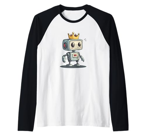 Silly Robot Reigning Over Techland für Jungen und Mädchen Raglan von Funny Robot King