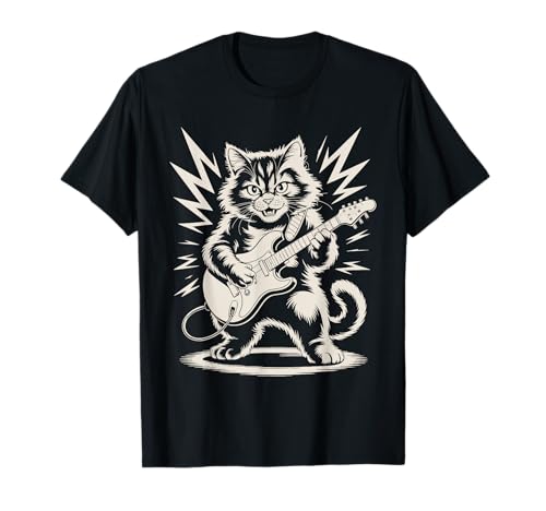 Katze spielt Gitarre Rock Star und Roll für Männer Frauen Kind T-Shirt Katze spielt Gitarre Rock Star und Roll für Männer Frauen Kind T-Shirt von Funny Rock Cat Apparel
