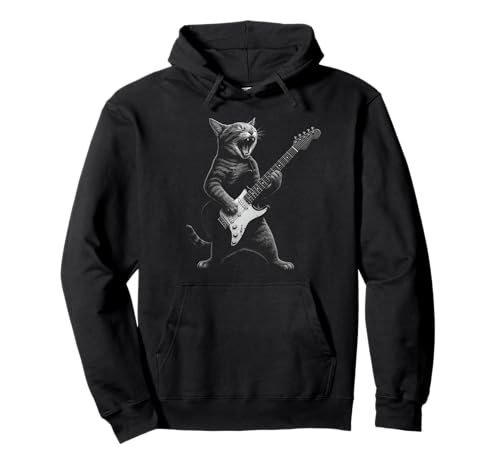 Katze spielt Gitarre, Rockstar, Katzenshirt für Herren, Damen, Kinder Pullover Hoodie Katze spielt Gitarre, Rockstar, Katzenshirt für Herren, Damen, Kinder Pullover Hoodie von Funny Rock Cat Tee Game Up