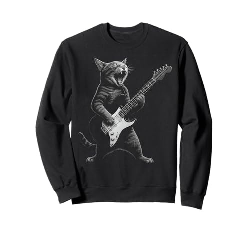 Katze spielt Gitarre, Rockstar, Katzenshirt für Herren, Damen, Kinder Sweatshirt Katze spielt Gitarre, Rockstar, Katzenshirt für Herren, Damen, Kinder Sweatshirt von Funny Rock Cat Tee Game Up