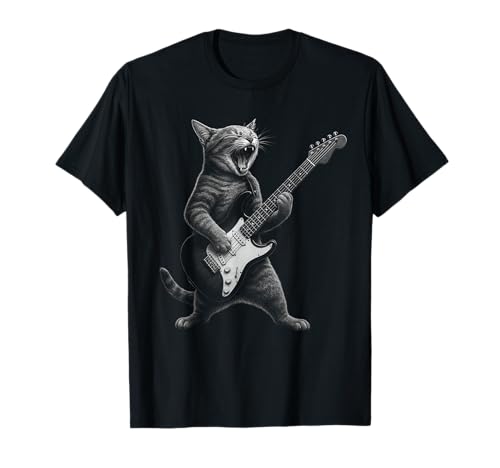 Katze spielt Gitarre, Rockstar, Katzenshirt für Herren, Damen, Kinder T-Shirt Katze spielt Gitarre, Rockstar, Katzenshirt für Herren, Damen, Kinder T-Shirt von Funny Rock Cat Tee Game Up
