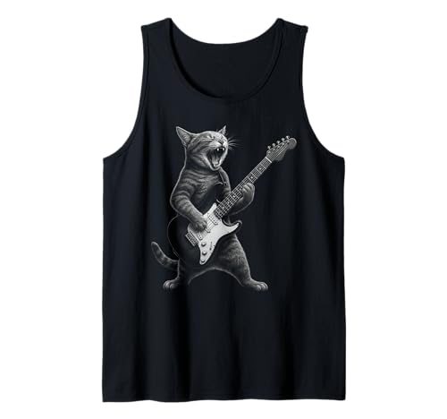 Katze spielt Gitarre, Rockstar, Katzenshirt für Herren, Damen, Kinder Tank Top Katze spielt Gitarre, Rockstar, Katzenshirt für Herren, Damen, Kinder Tank Top von Funny Rock Cat Tee Game Up